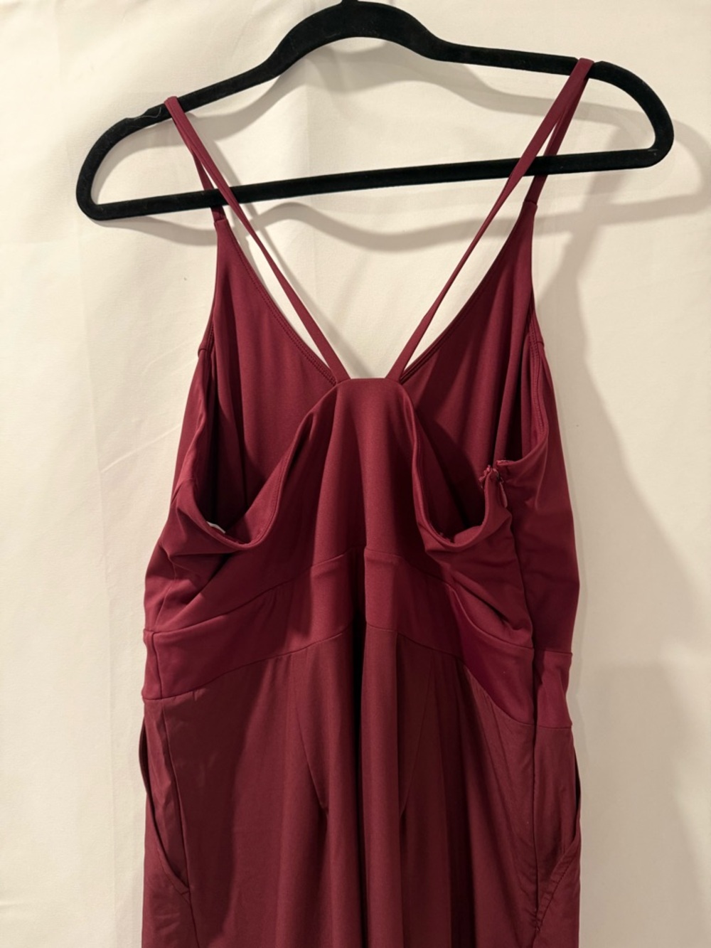 HALARA Burgundy V-Neck Wide-Leg Jumpsuit - Picture 4 of 4